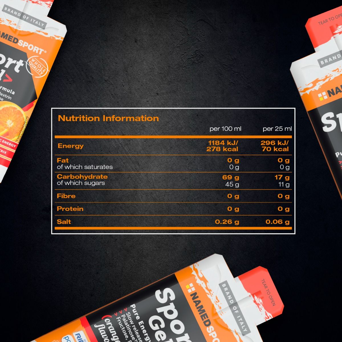 SPORT GEL PURE ENERGY FORMULA Orange Flavour(25ml)