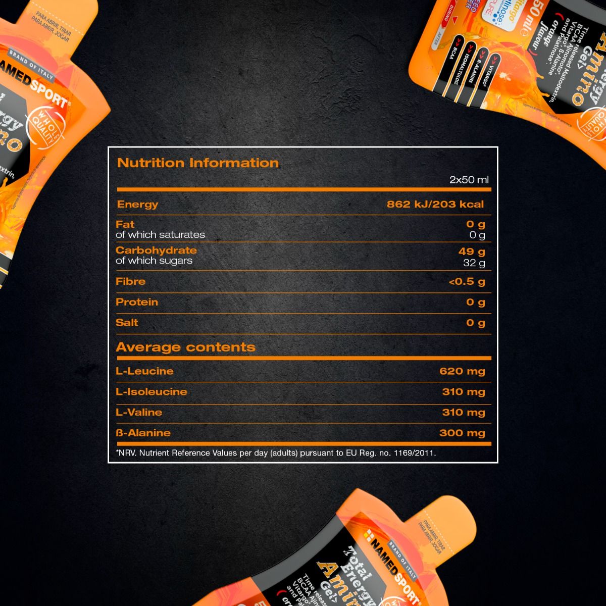 TOTAL ENERGY AMINO GEL Orange Flavour (50ml)